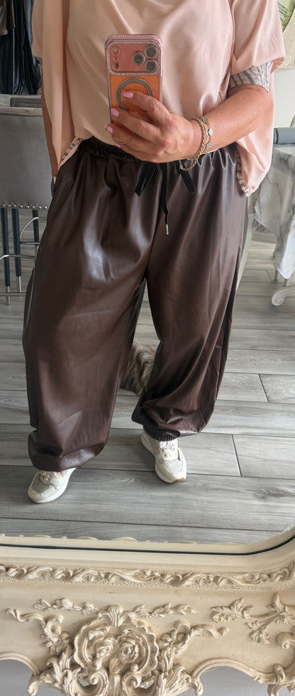 Harley oversize faux leather joggers