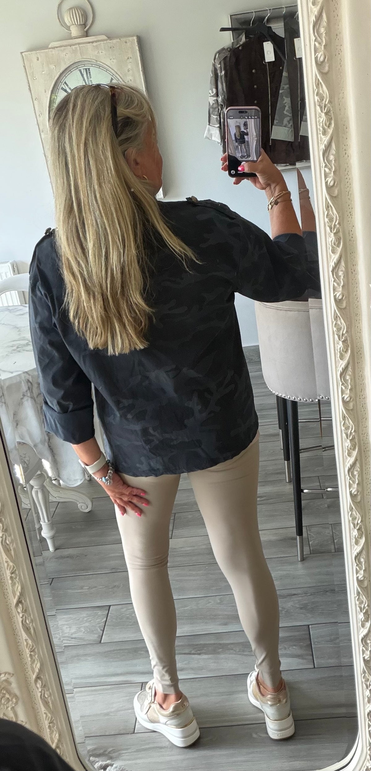 Maggie camo military style zip close lightweight jacket