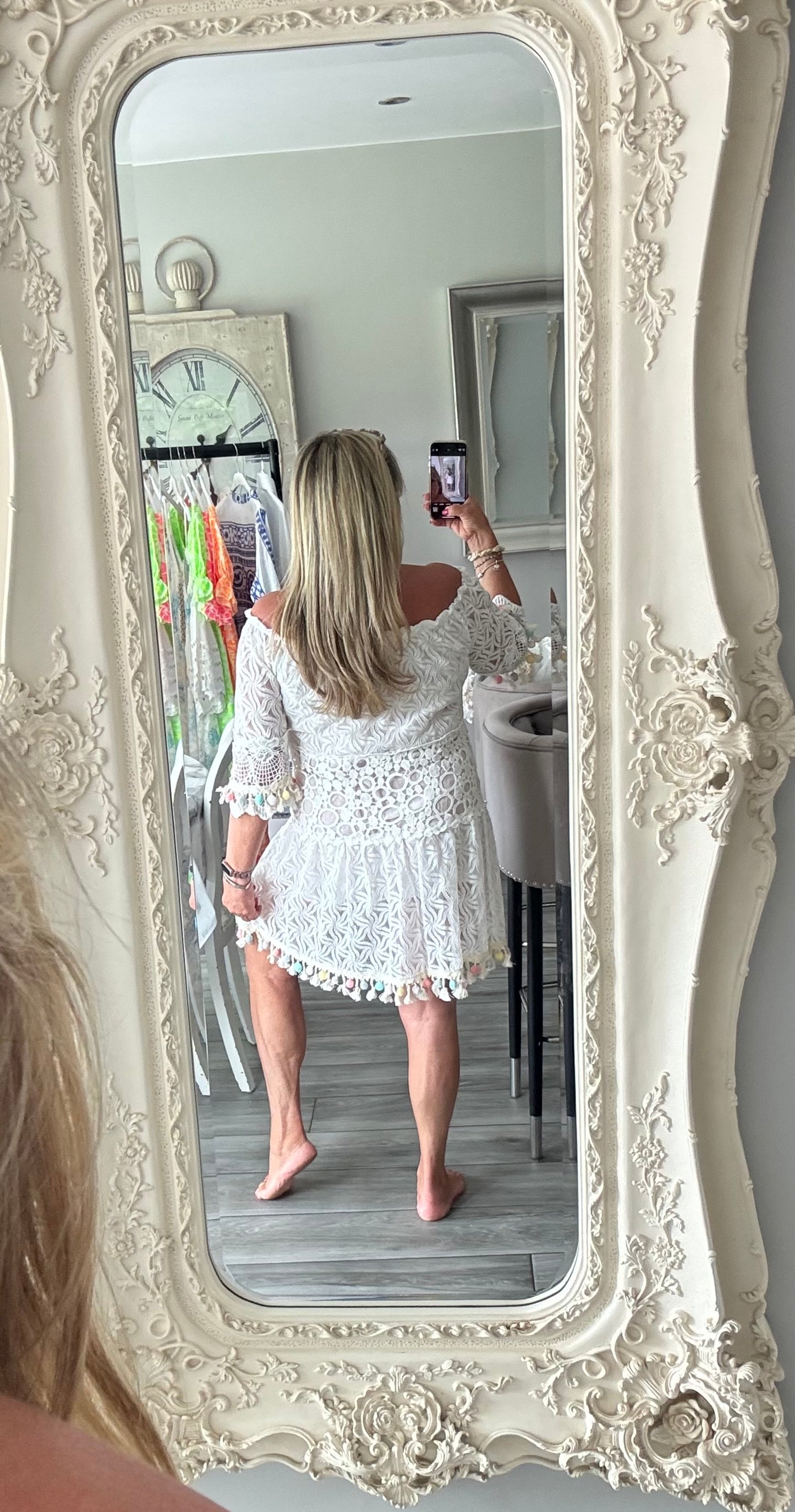 Shakti lace Pom Pom dress
