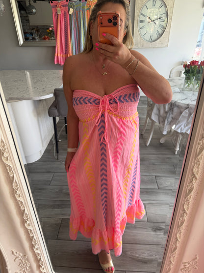 Monica Shirred top cotton mix sundress