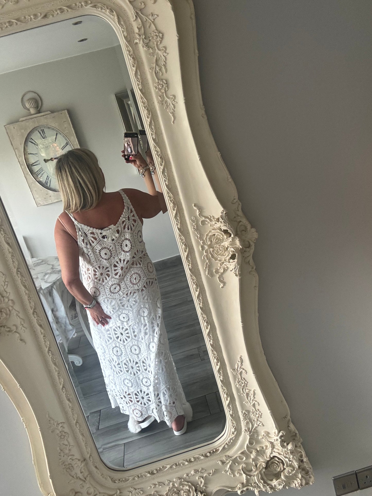 Amanda maxi crochet vest dress