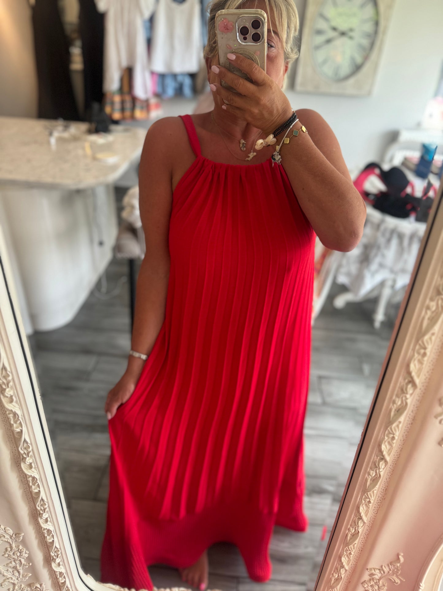 Vienna maxi plisse dress