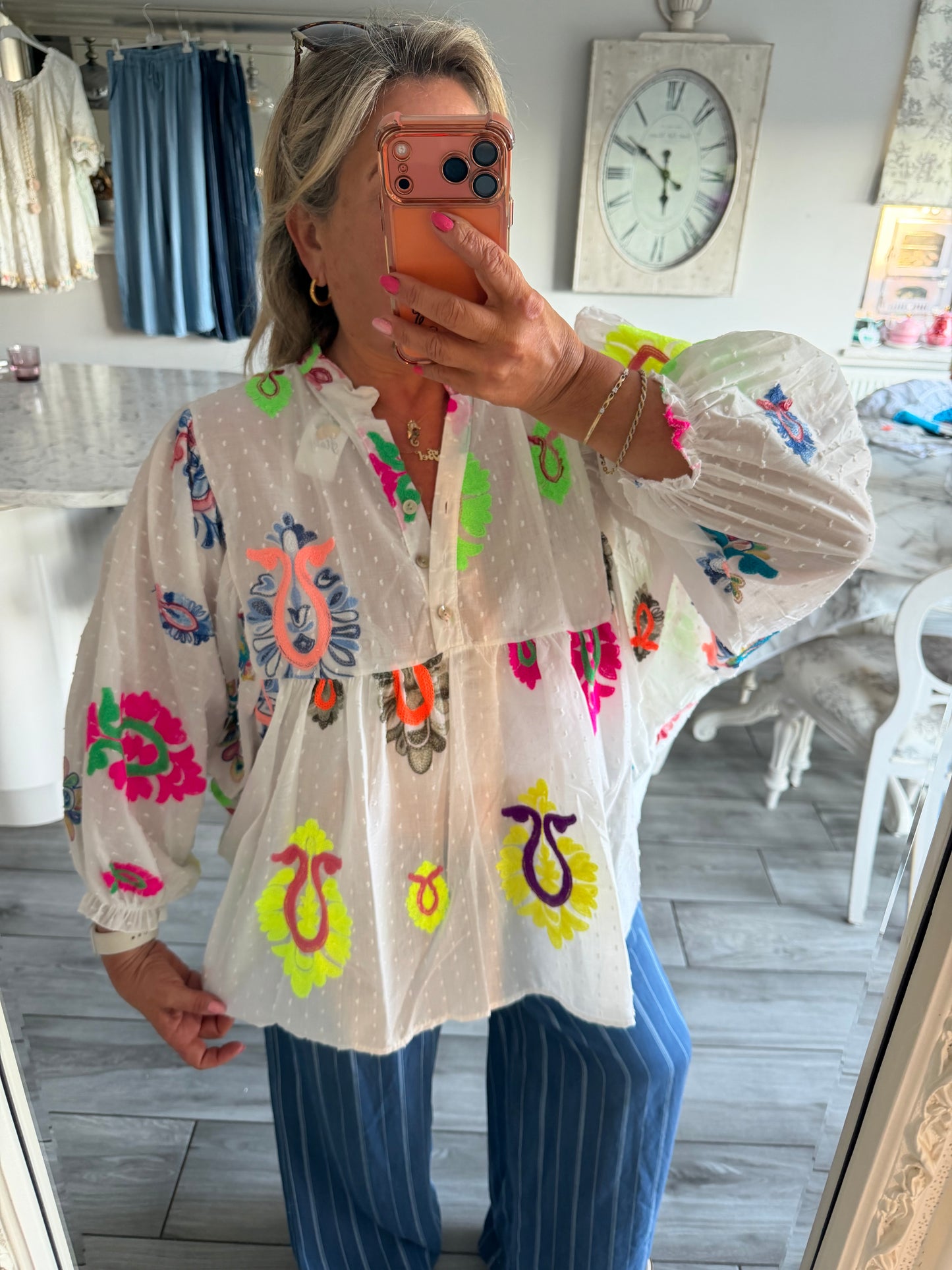 Paris blouse floaty balloon style sleeves