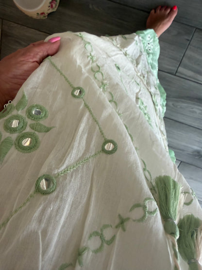 Louise maxi dress with skirt underlay fine material