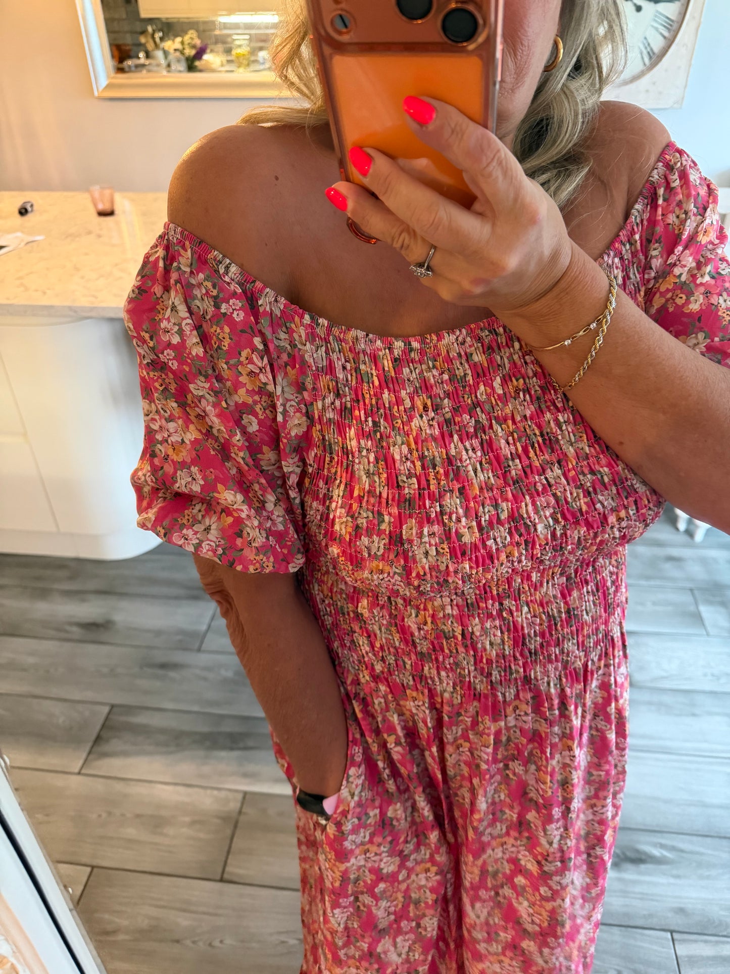 Ditsy milkmaid style dress