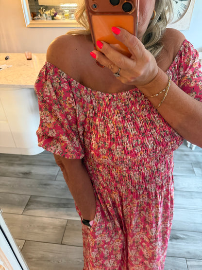 Ditsy milkmaid style dress