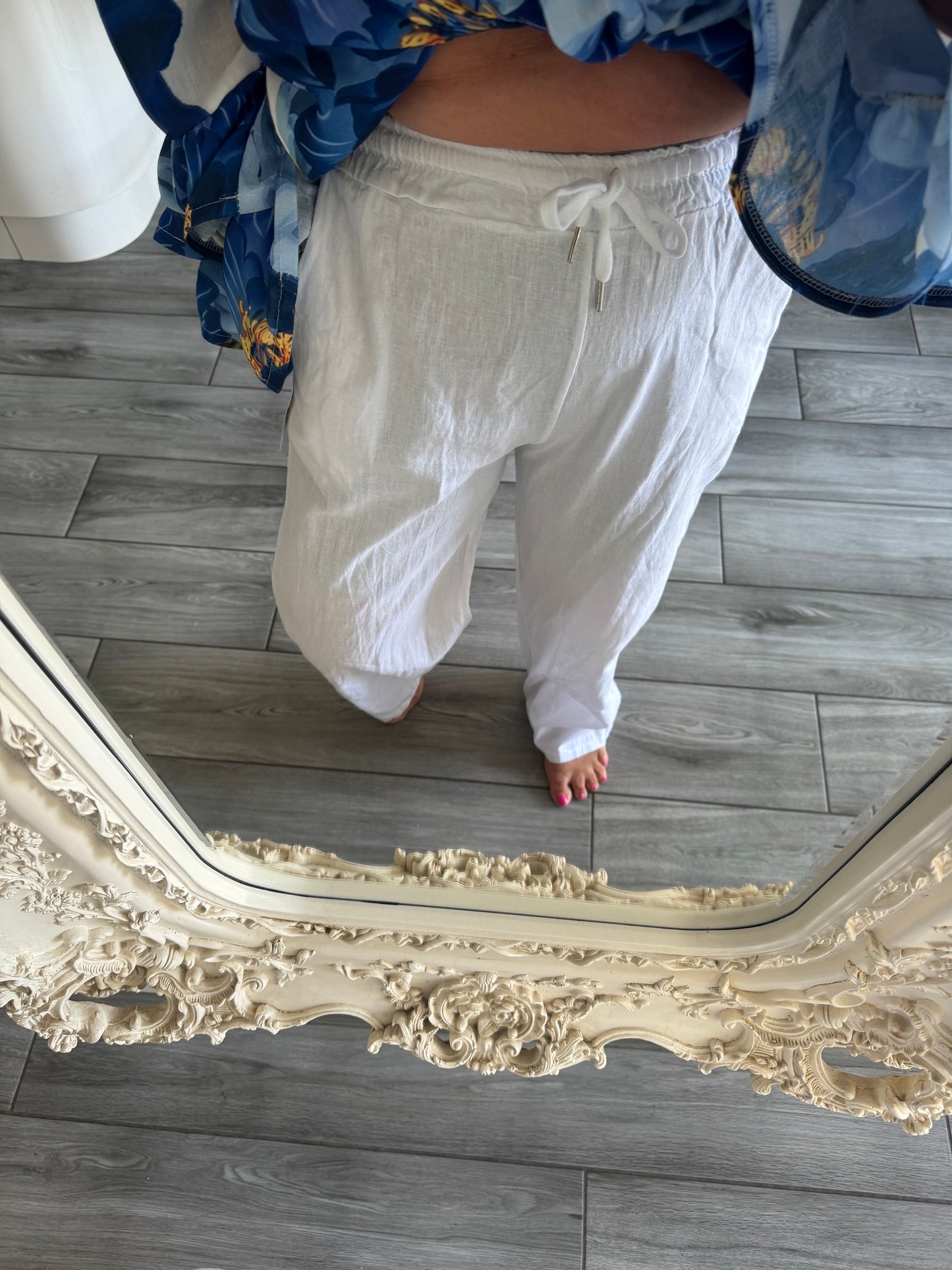 Freda puro Lino 50/50 cotton linen trousers