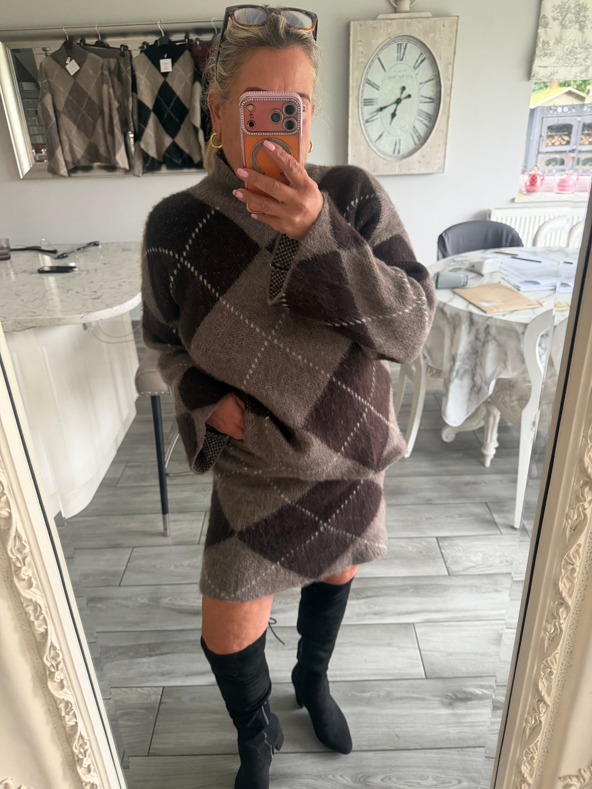 Izzy 2 piece knitwear skirt set