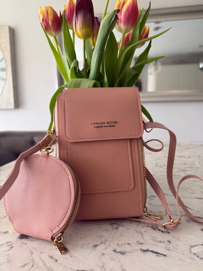 Suzie crossbody bag with coin purse and touchable screen for phone