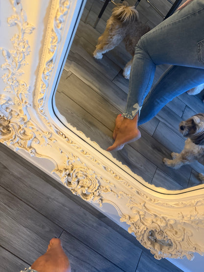 Karen stretch pearl bow detail jeans