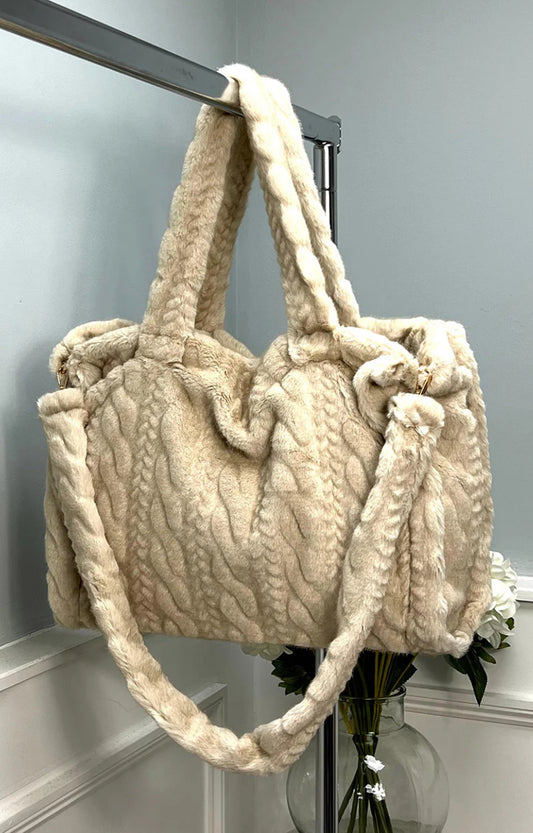 Tina large faux fur bag