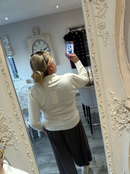 Tina military style zip cardigan/jumper