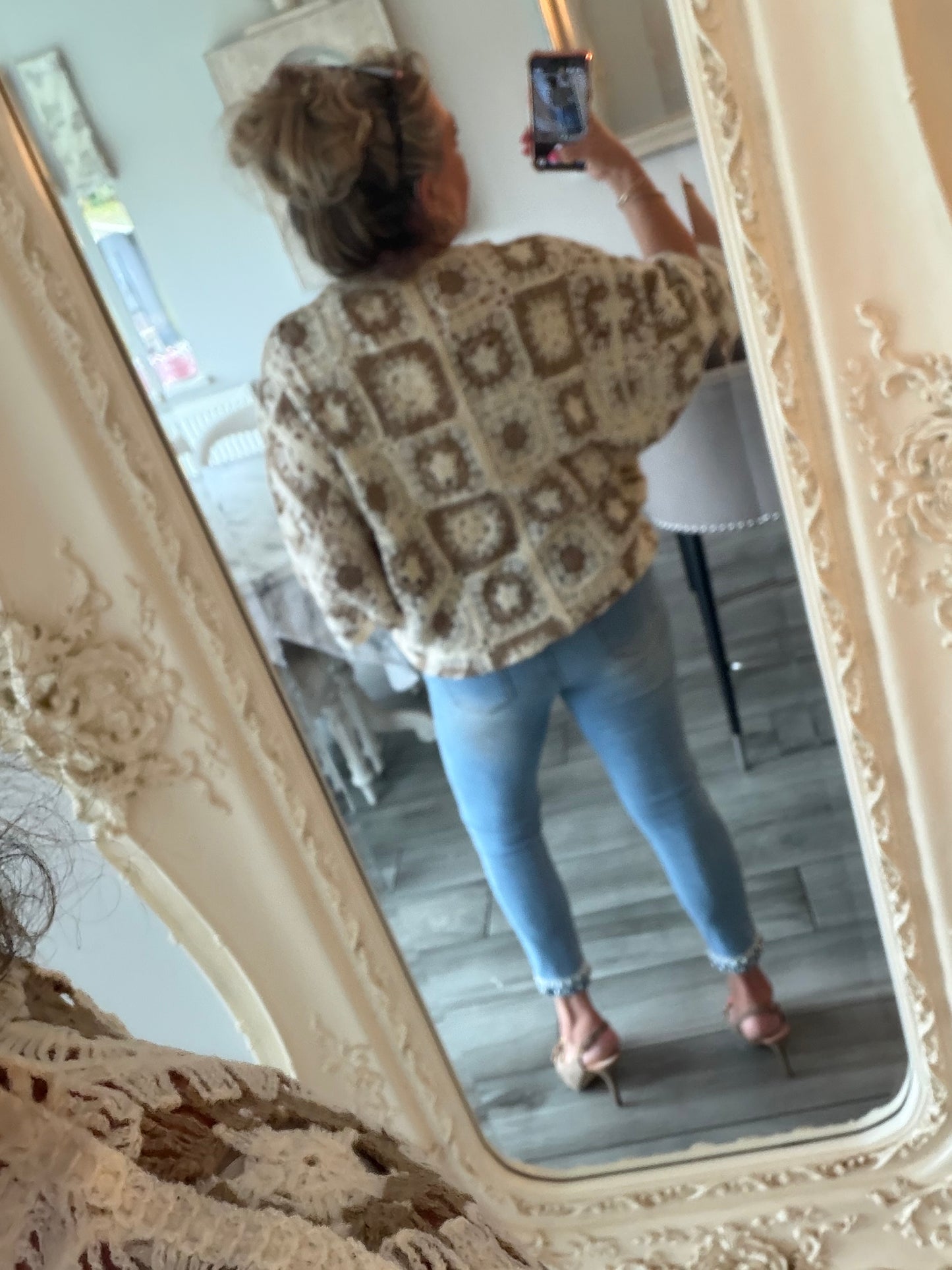 Antigua crochet cardigan top 100% cotton