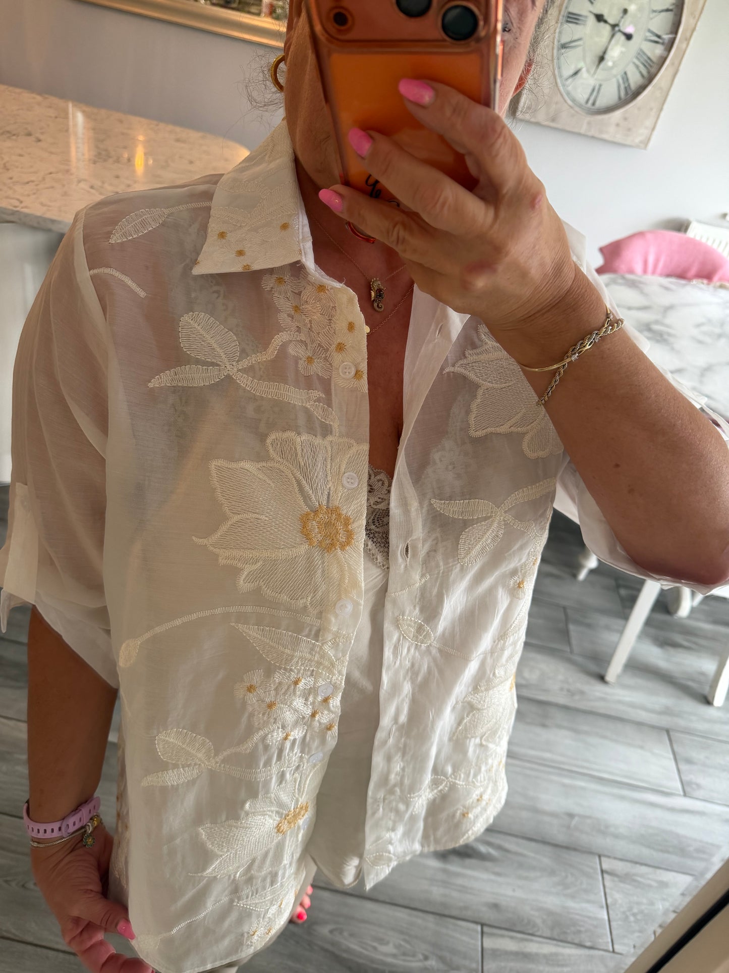 Marie fine shirt 84% cotton mix