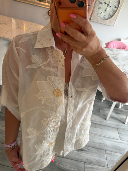 Marie fine shirt 84% cotton mix