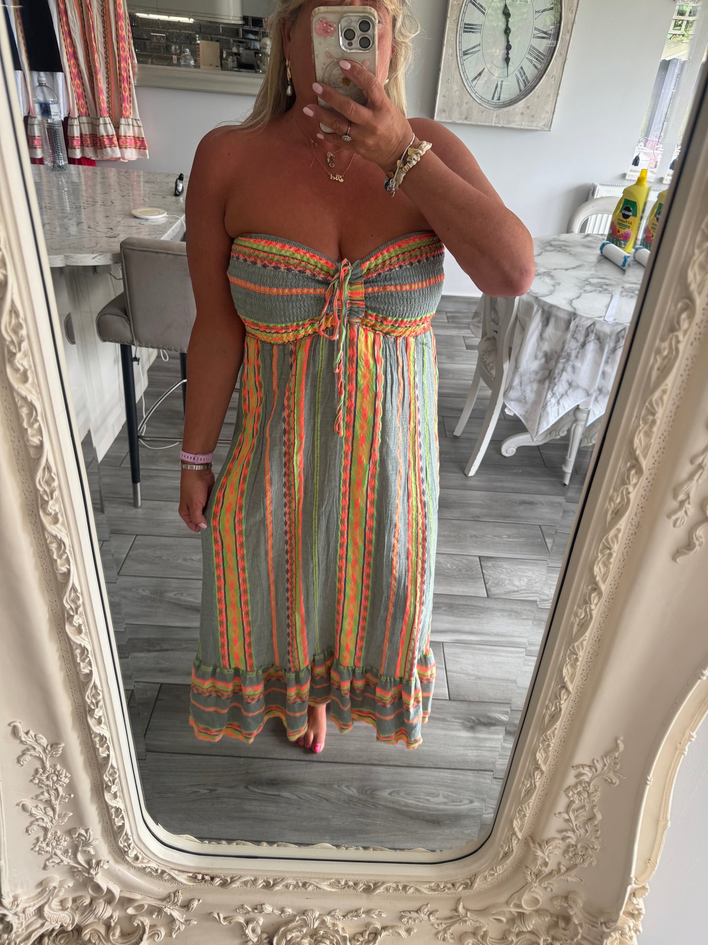 Artisan cotton boob tube dress