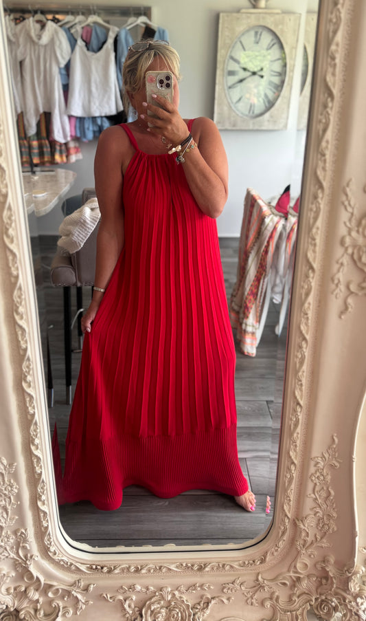 Vienna maxi plisse dress