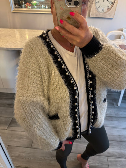 Grace sparkly pearl cardigan