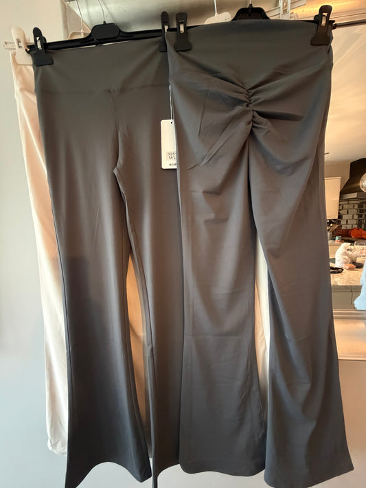 Clare rushed bottom wide leg leggings