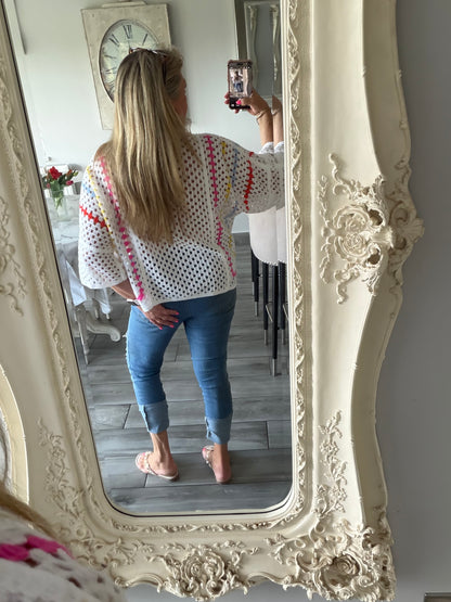 Sue crochet top with collar