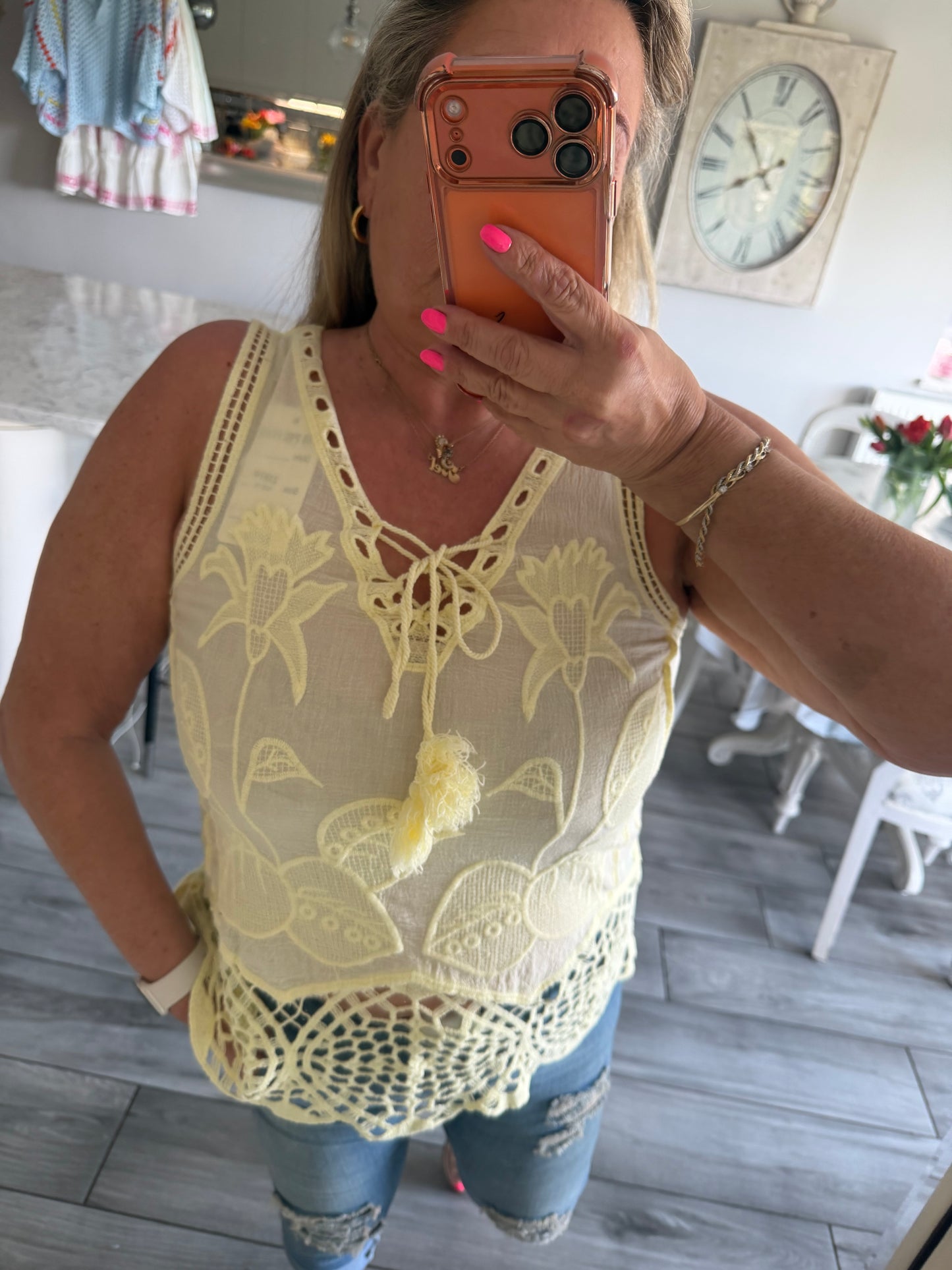 Nina 100% cotton vest pretty top