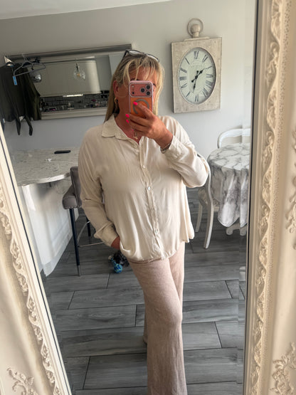 Claire silk mix loose fit shirt