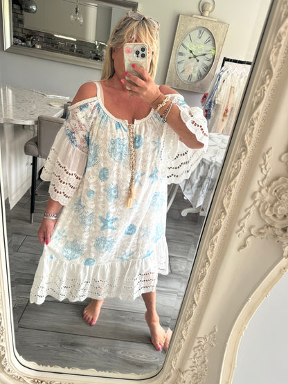 April oversized cold shoulder pretty dress