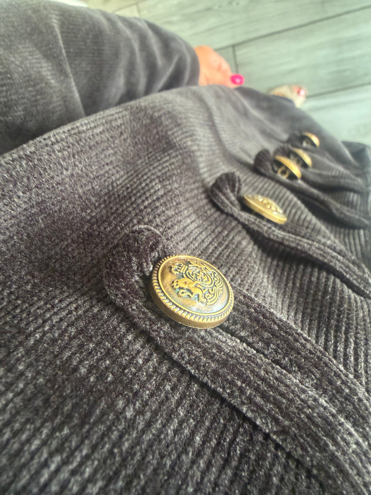 Betty needlecord open jacket military style