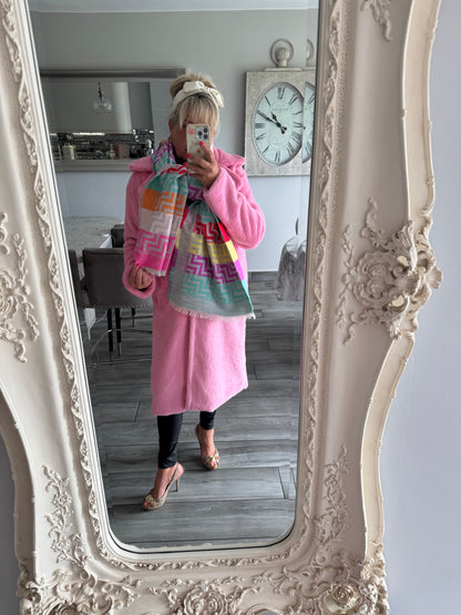 Hannah zig zag multi colour luxury scarf by Alex Max