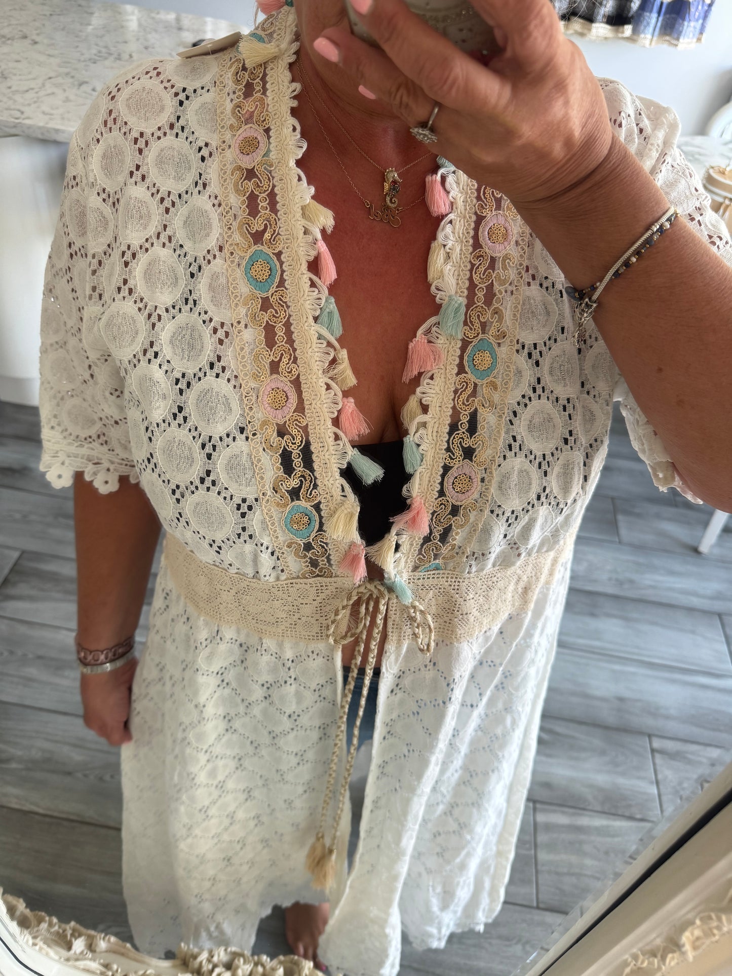 Tequila kimono kaftan versatile in lace