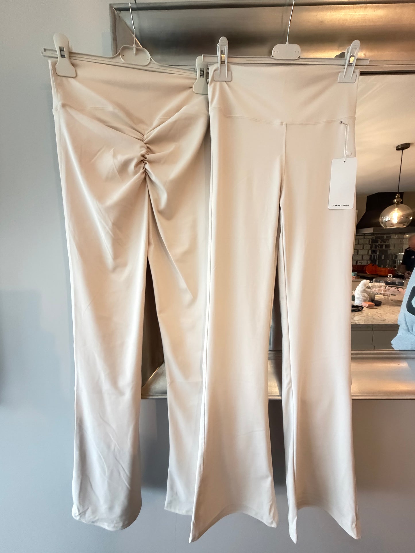 Clare rushed bottom wide leg leggings