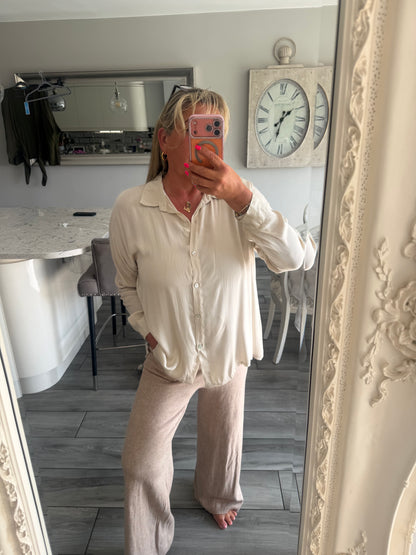 Claire silk mix loose fit shirt