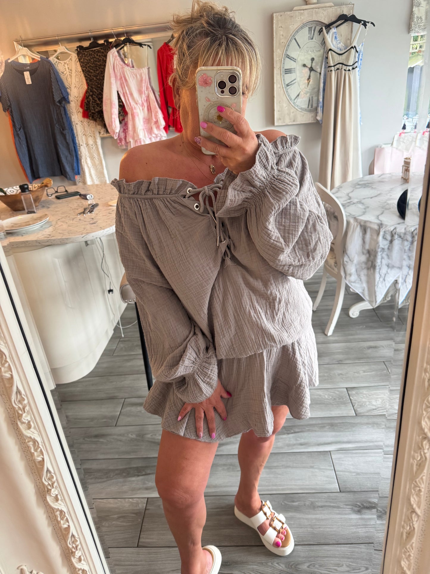Manhattan cheesecloth playsuit