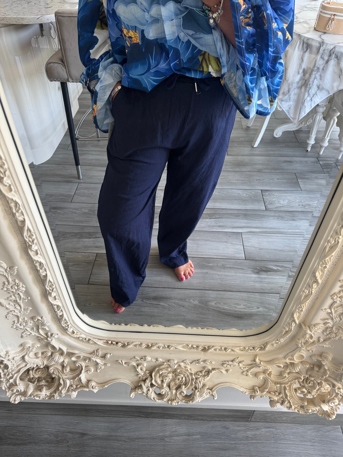 Freda puro Lino 50/50 cotton linen trousers