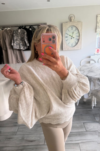 Becca lightweight balloon sleeve jumper