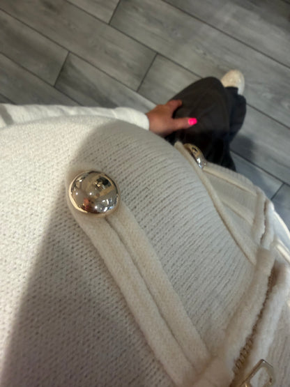 Tina military style zip cardigan/jumper