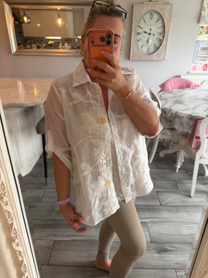 Marie fine shirt 84% cotton mix