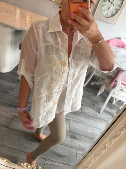 Marie fine shirt 84% cotton mix