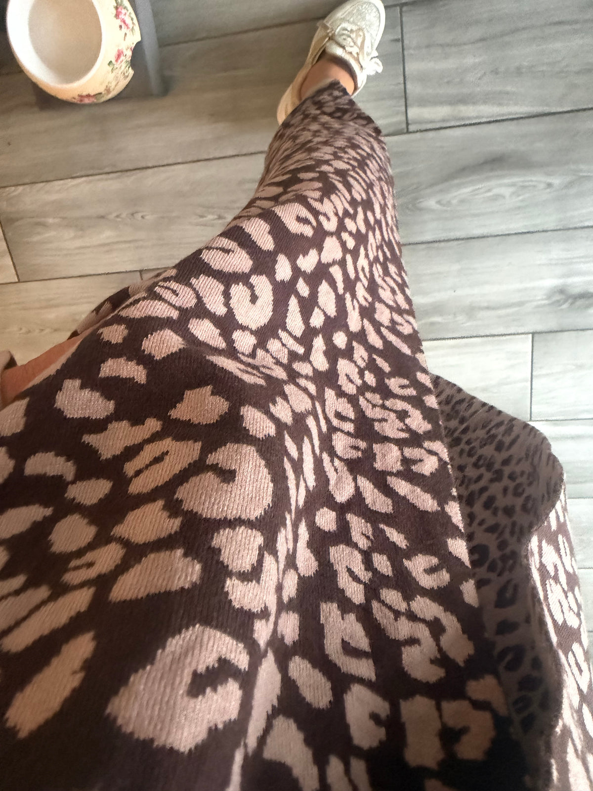 Laura Open cardigan leopard print with pockets