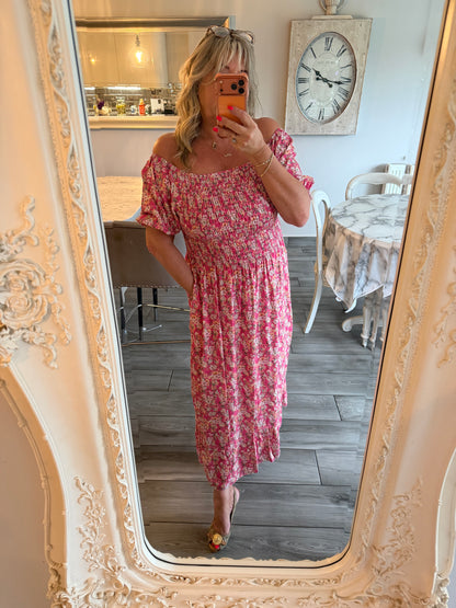 Ditsy milkmaid style dress