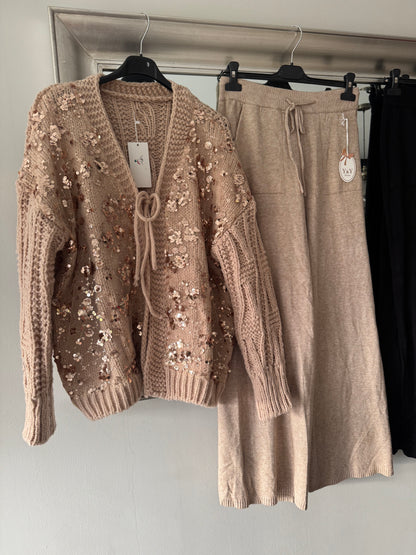 Bella Thick Knit Sequin cardigan