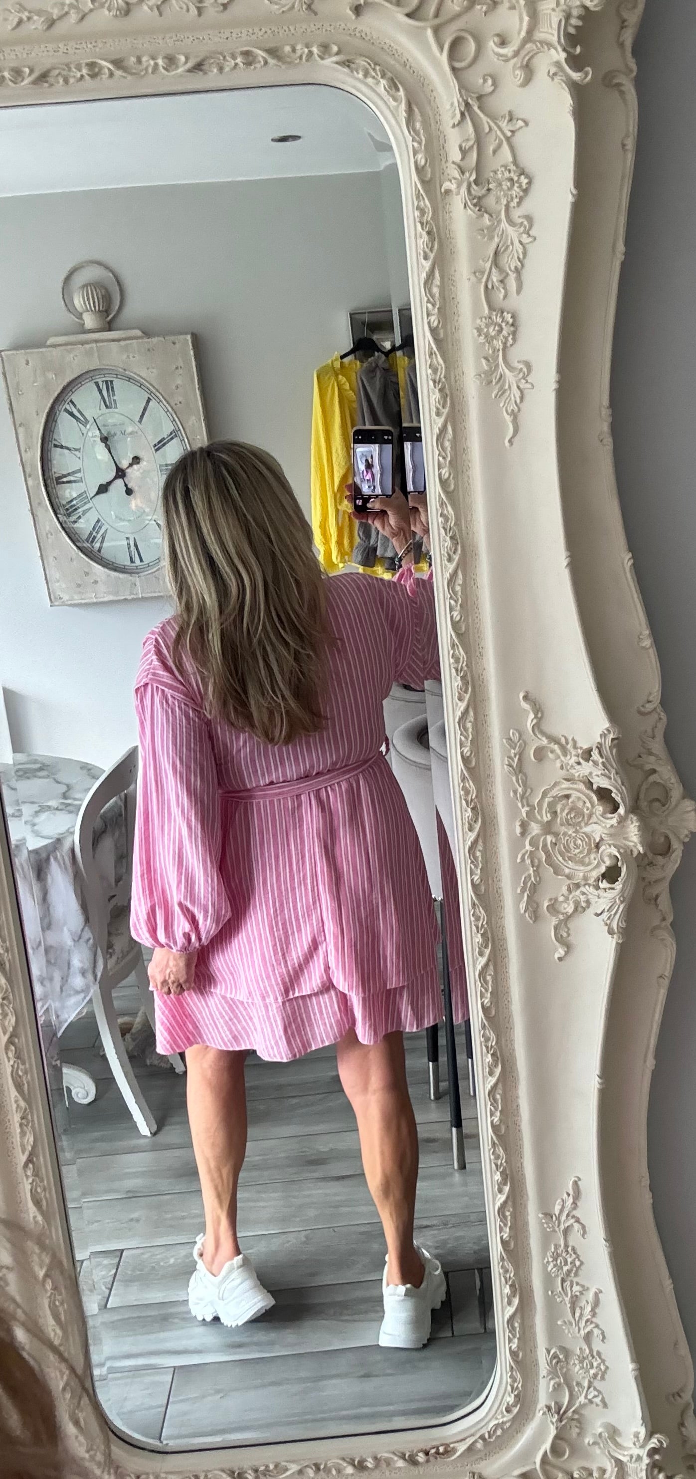 Judith pinstripe long sleeve dress
