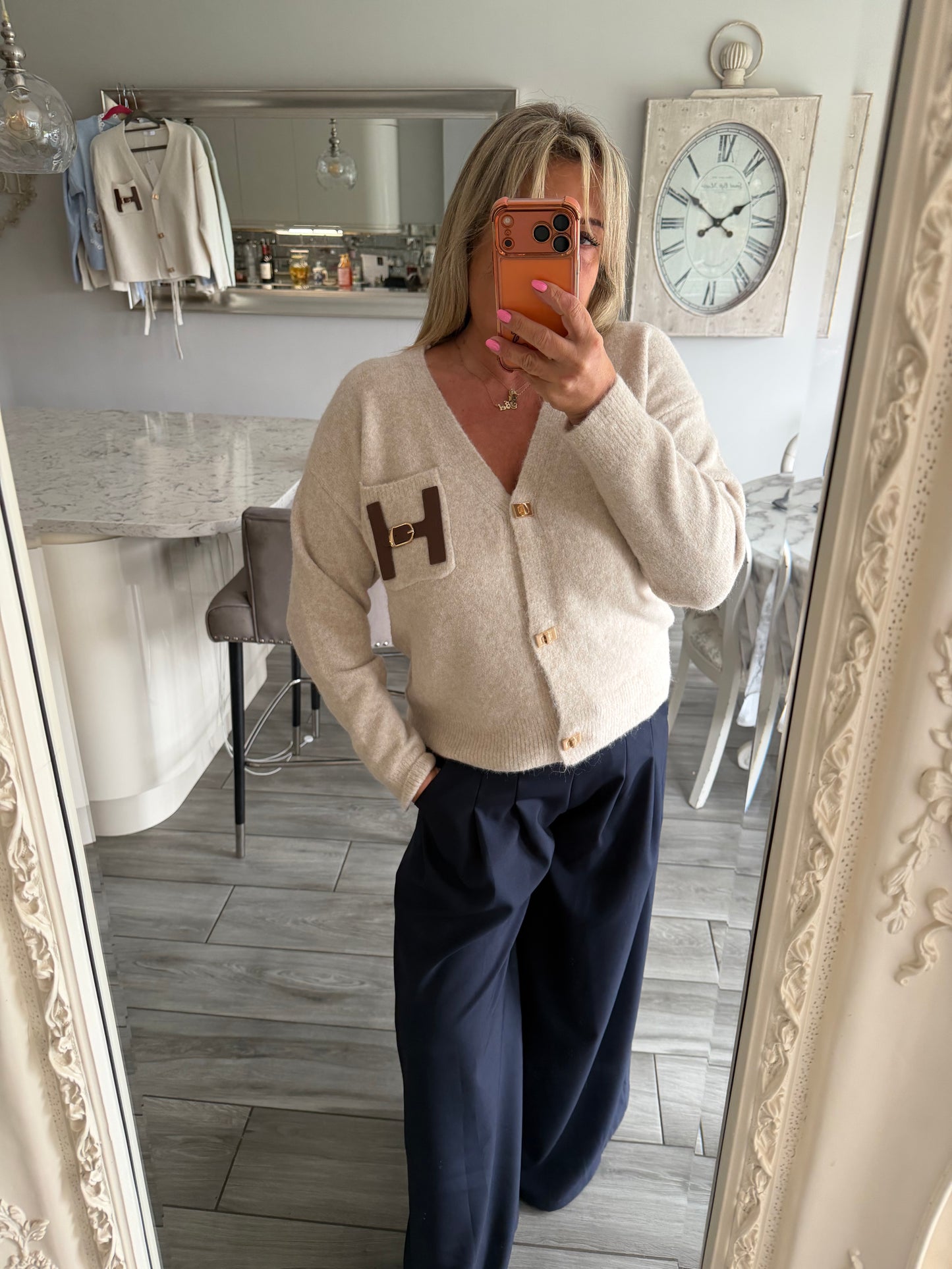 Tina H buckle detail cardigan with popper closure