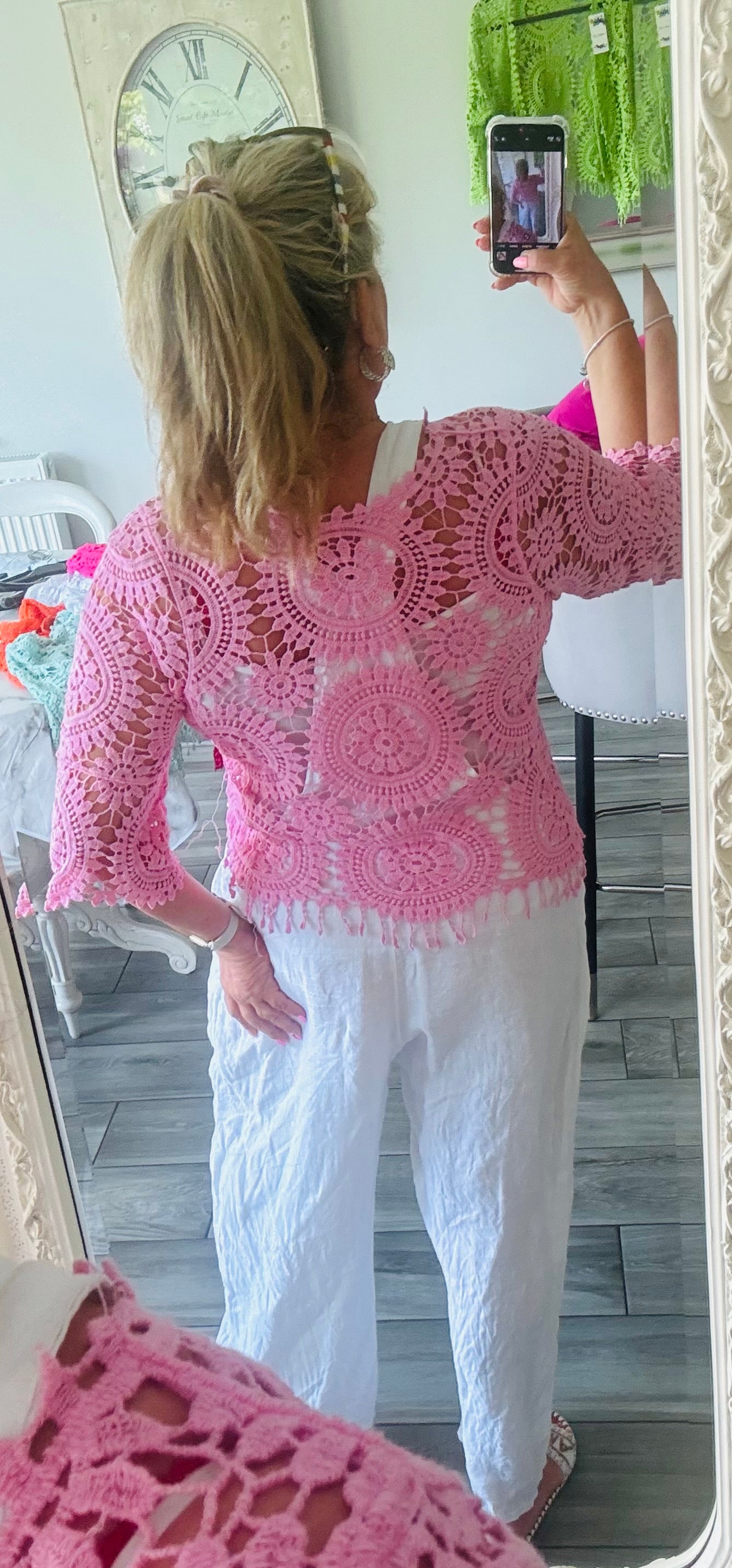 Georgia Crochet Short Open Cardi