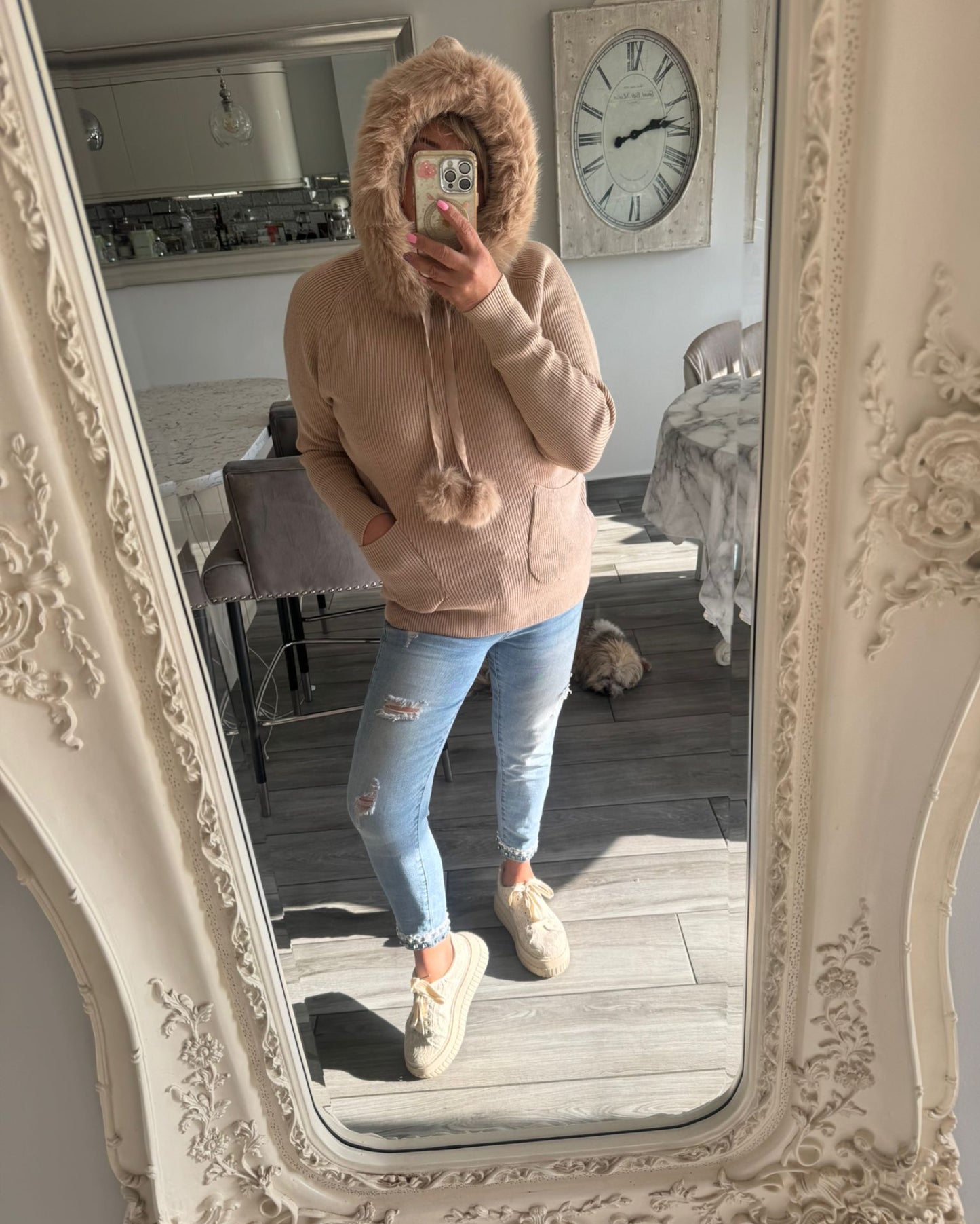 Stella Jumper Removable Fur Collar