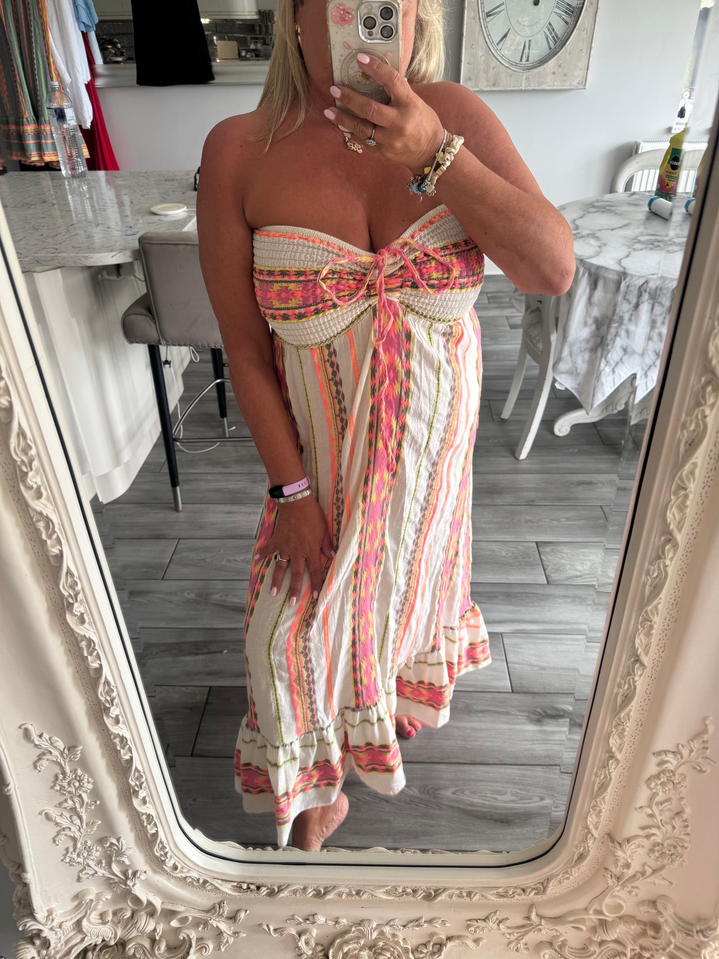Artisan cotton boob tube dress