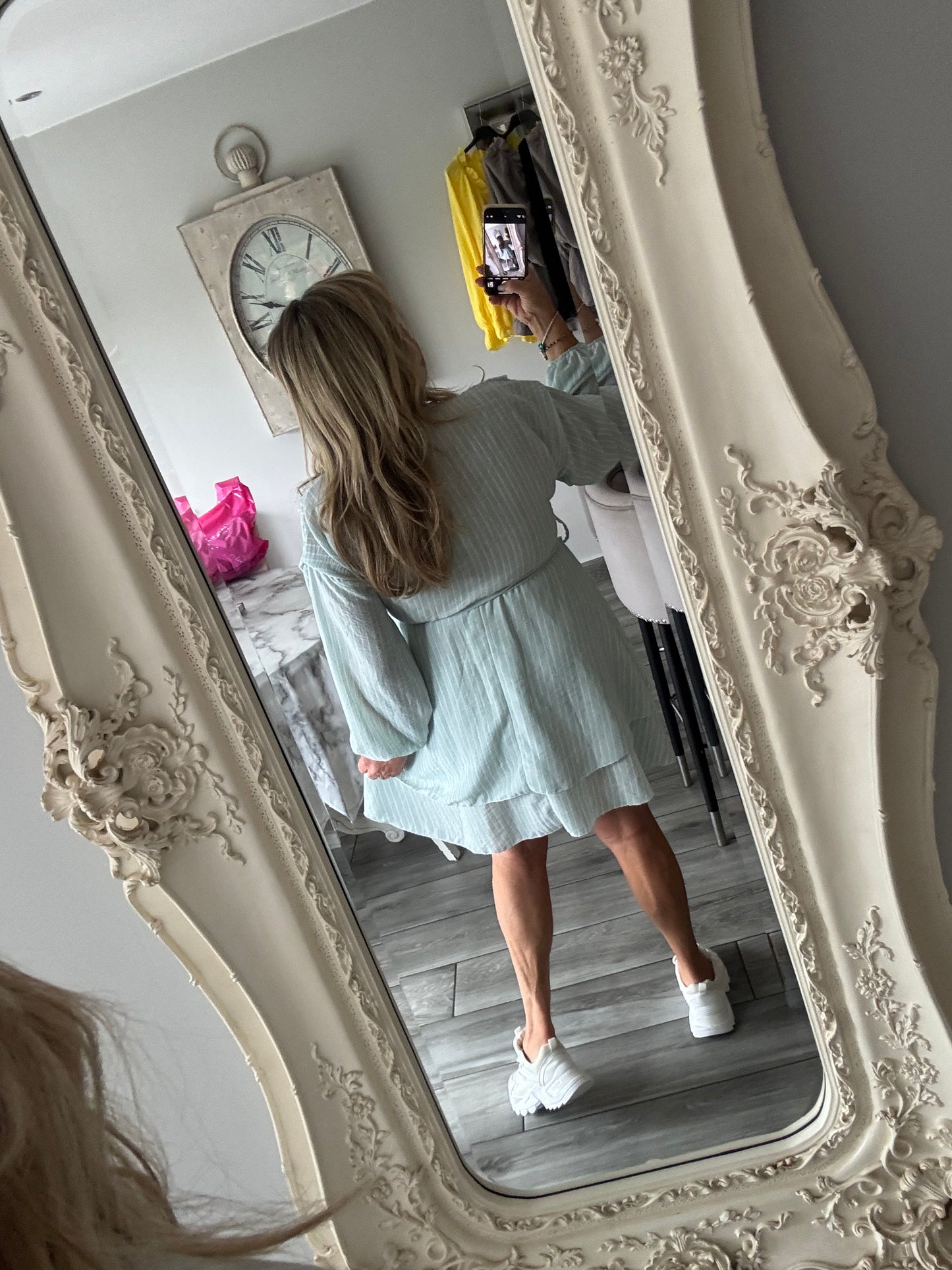 Judith pinstripe long sleeve dress