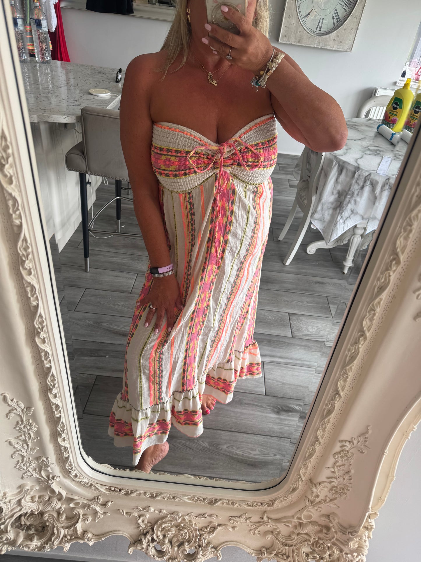 Artisan cotton boob tube dress