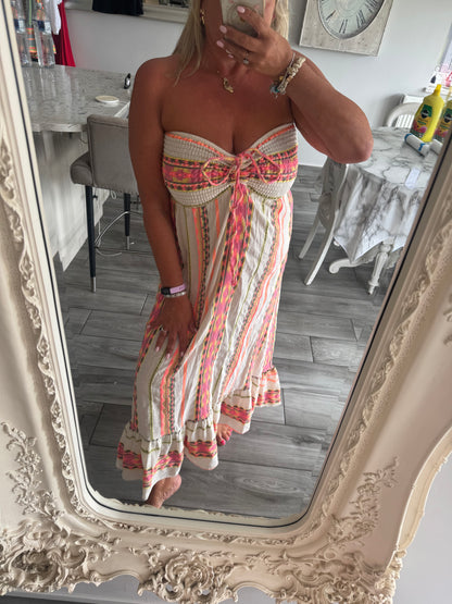 Artisan cotton boob tube dress