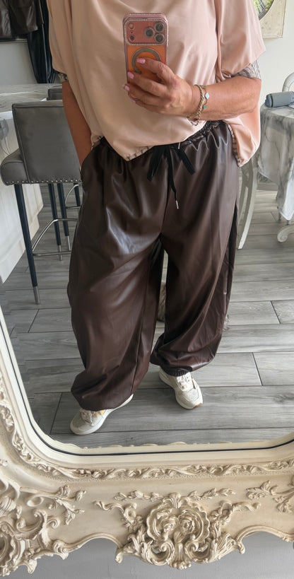 Harley oversize faux leather joggers